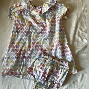 Oui Oui Petit Colorful Heart Print Baby Outfit